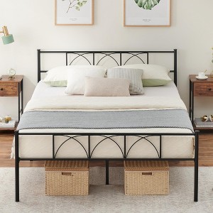 14 Inch Bed Frame with Headboard and Footboard_Black/White/Pink - 1 of 4