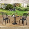 Costway 27.5" Patio Bistro Table with Tempered Glass Tabletop 1.57" Umbrella Hole - 4 of 4
