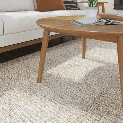 Mid-Century Modern Round Pine Wood Coffee Table, 36 Inch