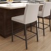 30" Perry Plus Barstool Cream/Dark Brown - Amisco: Upholstered, High Backrest, Metal Frame - 2 of 4