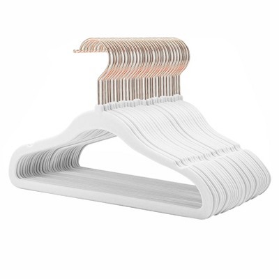 HOUSE DAY 11.8 Inch Velvet Baby Hangers White 60 Pack