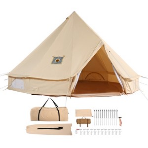 VEVOR Canvas Bell Tent, 4 Seasons 5 m/16.4 ft Yurt Tent, Canvas Tent for Camping with Stove Jack, Breathable Tent Holds up to 8 People - 1 of 4