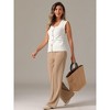 Allegra K Women's Sleeveless Button Down Casual Summer Ribbed Waistcoat Sweater Vest - 4 of 4