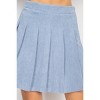 Slickblue A-line Pleated Corduroy Mini Skirt – Dark Blue–S/M/L – Chic High Waist & Concealed Zipper for Effortless Style - 4 of 4