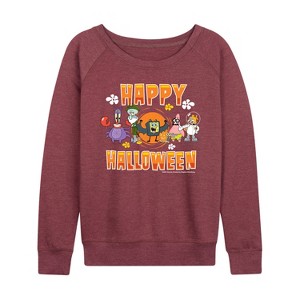 Women's - SpongeBob SquarePants - Happy Halloween Lightweight French Terry Wide Neck Long Sleeve Shirt - 1 of 4