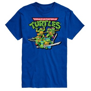 Men's - Teenage Mutant Ninja Turtles - Gaming Group And Logo Short Sleeve Graphic T-Shirt - 1 of 4