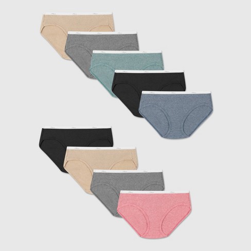 Hanes Women's 6pk + 3 Free Ribbed Cotton Briefs - Colors May Vary 6