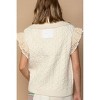 Women's Crochet Button Down Lace Trim Sweater Vest - POL - 4 of 4