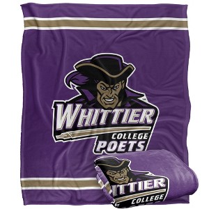 Whittier College Primary Logo Silky Touch Blanket White 50x60 - 1 of 4