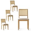 Dining Chairs, Mid Century Upholstered Dining Chairs, Rattan Back Chairs with Black Frame for Kitchen or Dining Room-Tanpinhause - 2 of 4