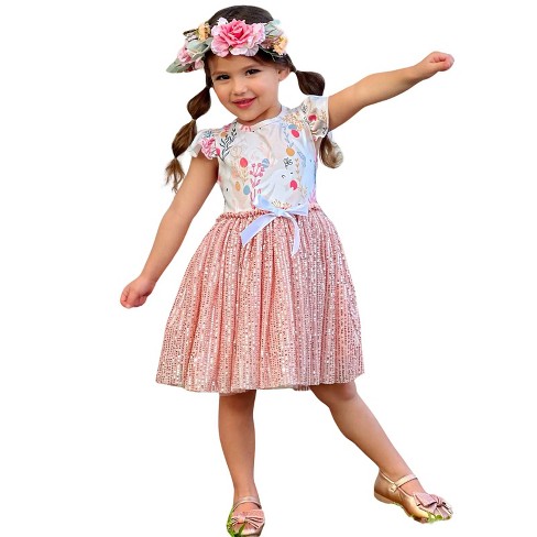 Mia Belle Girls Unicorn Princess Tulle Halloween Dress