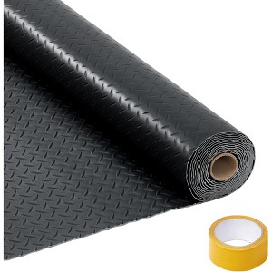 Garage Floor Mat, 2.8mm Thick Diamond Plate PVC Rubber Flooring Roll for Under Car, Ft Non-Slip Floor Protector Mat with Tapes - 1 of 4