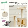 Bencmate 54in Cat Tree, Indoor Cat High Rise Multi story Tower, Pet Playroom with Large Apartment,Beige(19.7"*19.7"*54") - 2 of 4
