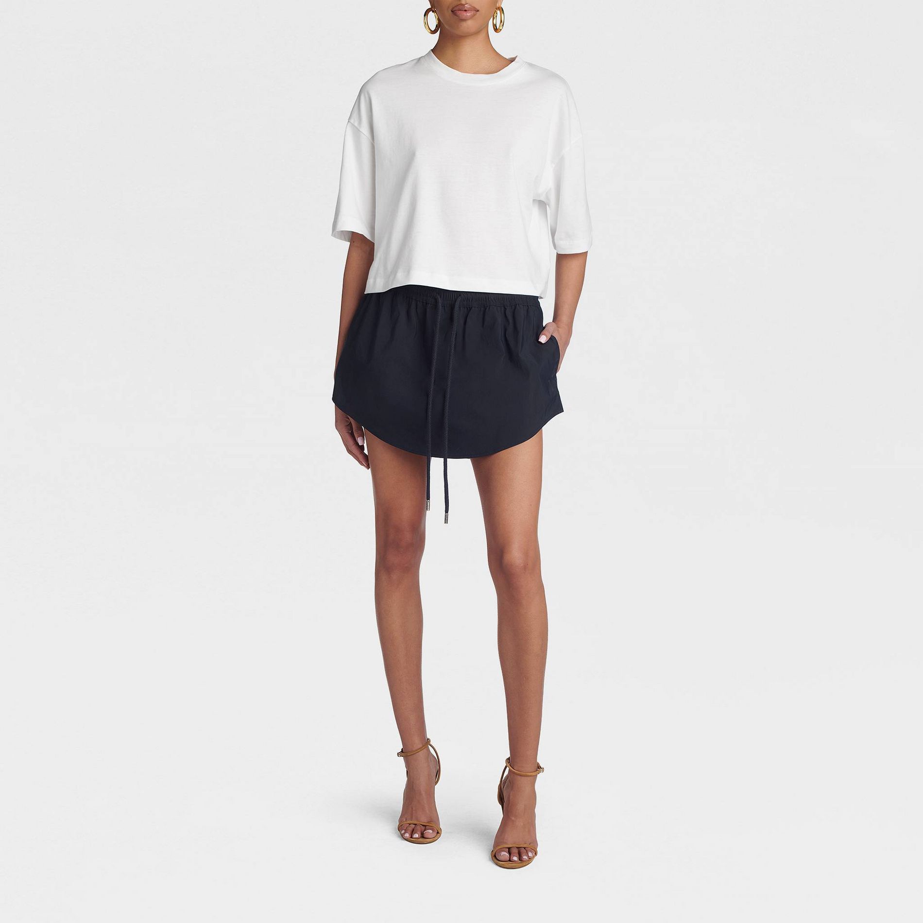 KBB by KAHLANA Women's 'The Drawstring Mini Skirt' - Navy Blue