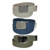 CTM Cotton with Nickel Buckle Adjustable Belt (Pack of 3 Colors) - 2 of 3
