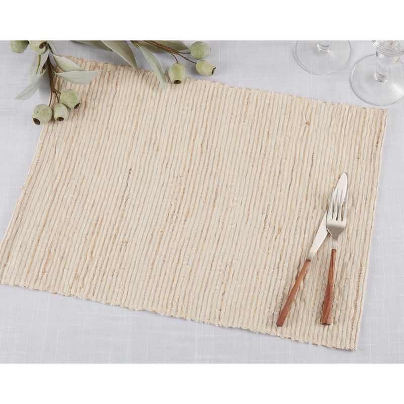 Saro Lifestyle Table Placemats with Water Hyacinth Design (Set of 4), Beige, 4 of 5