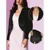 INSPIRE CHIC Women's Long Sleeve Open Front Cropped Winter Faux Fur Jacket - 2 of 4