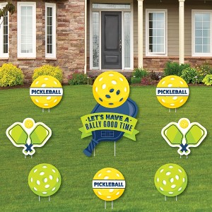 Big Dot of Happiness Let's Rally - Pickleball - Yard Sign and Outdoor Lawn Decorations - Birthday or Retirement Party Yard Signs - Set of 8 - 1 of 4