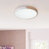 Rennnsan Olyndra 11"-15"W Round Wood Modern Dimmable LED Flush Mount in White - 2 of 4