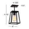 John Timberland Arrington Modern Semi Flush Mount Outdoor Ceiling Light Mystic Black 11 3/4" Clear Glass for Post Exterior Barn Deck House Porch Yard - 4 of 4