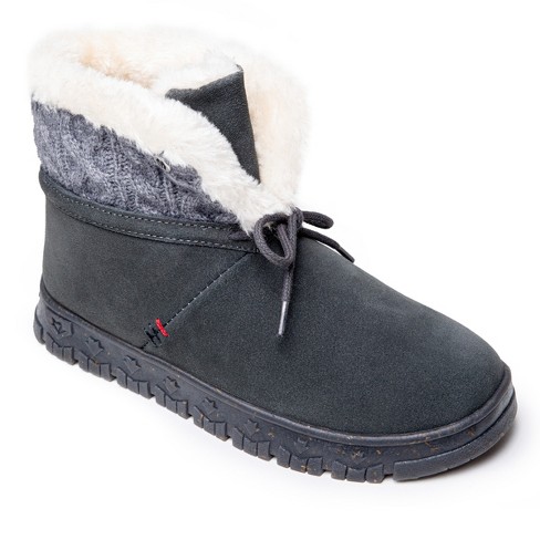 Minnetonka Women s Norean Suede Knit Slipper Booties Target