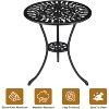24" Cast Aluminum Patio Bistro Table with Umbrella Hole, Outdoor Round Coffee Bistro Side Table, Anti-Rust Outdoor Furniture - 4 of 4