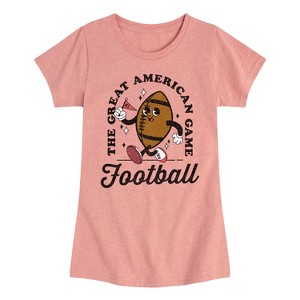 Girls' - Instant Message - Vintage Football Mascot Fitted Short Sleeve Graphic T-Shirt - 1 of 4