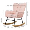 NicBex Velvet Glider Rocking Chair, Upholstered Nursery Rocking Chairs with High Backrest,Modern Rocking Chair,Nursing Chair for Bedroom - 3 of 4