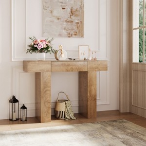 47" Long Console Table with Drawer, Wooden Rectangular Sofa Table, Behind The Couch, Industrial Entryway Tables, Easy Assembly, for Living Room - 1 of 4