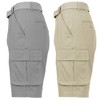 Galaxy By Harvic Men's Flat Front Belted Cotton Cargo Shorts-2 Pack - 2 of 3