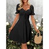 Imily Bela Flowy Drawstring Waist Summer Dress with Sweetheart Neck and Puff Sleeves - 4 of 4