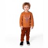Deux par Deux Boy Organic Cotton Long Sleeve T-Shirt Cashew Brown - 3 of 4