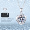 Moissanite Necklace for Women, 2 Carat Moissanite Rose Birthstone Pendant with 925 Sterling Silver Necklace for Wife, Mother, Girlfriend Jewelry Gifts - 4 of 4