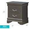 Vynxaria Sleek Metallic Black Nightstand With Drawers - 2 of 4