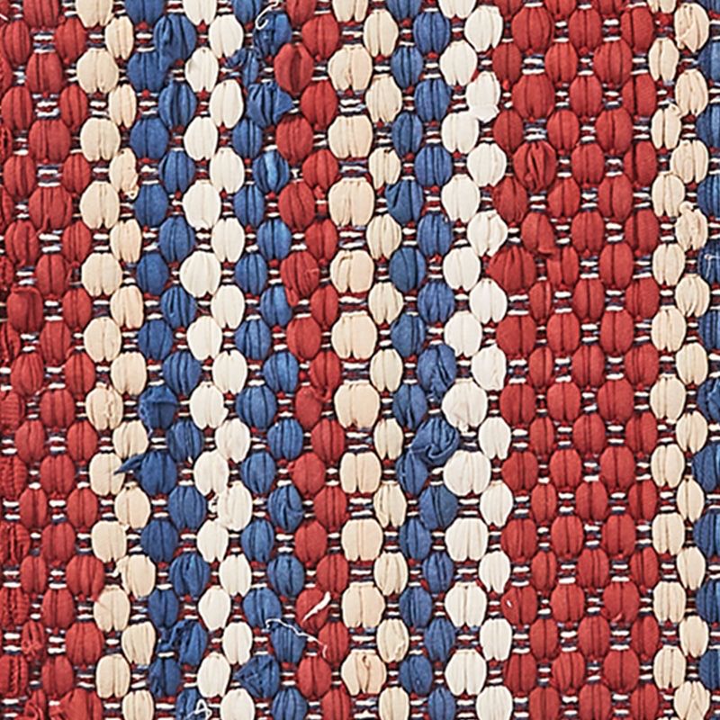 Park Designs Red and Blue Stripe Chindi Rag Rug 3 ft X 5 ft, 3 of 4