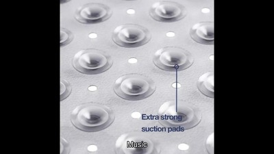 TranquilBeauty Square Clear Shower Mat 53x53cm/21x21in Anti-Slip, Machine-Washable, Size: 21 x 21