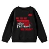 National Hot Rod Association NHRA Logo, Are you ROD enough?, NHRA Cars, Tire tracks on black Boys Crew Neck - 2 of 3