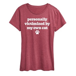 Women's - Instant Message - Victimized By My Cat Short Sleeve Graphic T-Shirt - 1 of 4
