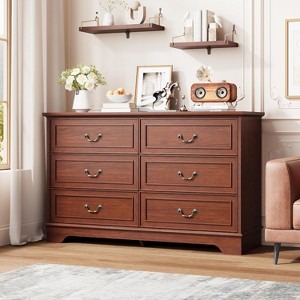 red dresser target Red Walnut Wooden 8 Drawer Dresser with Deep Storage and Wide Top for  Bedroom and Hallway : Target