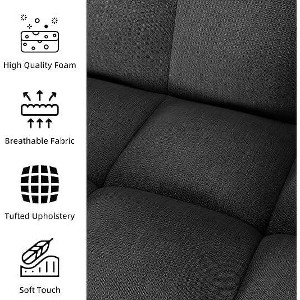 Modern Sofa - Linen Upholstery - 1 of 4