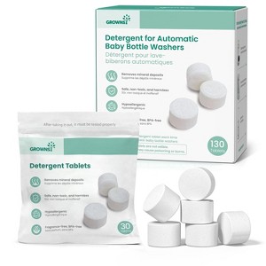 GROWNSY Detergent Washing Tablets 130 PCS for Momcozy, Baby Brezza, Papablic Bottle Washer, Compatible with All Brands Baby Bottle Washers - 1 of 4