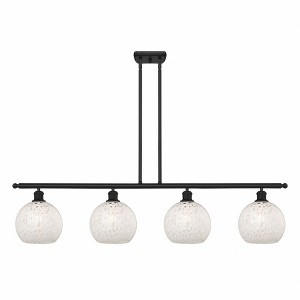 White Mouchette - 4 Light Stem Hung Island In Modern Style-10.5 Inches Tall and 48 Inches Wide - 1 of 1