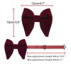 INSPIRE CHIC Men's Velvet Pre-Tied Solid Color Pocket Square Adjustable Bow Tie 1 Pair - 3 of 4