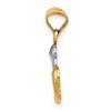 Black Bow Jewelry 14k Yellow Gold and White Rhodium Double Dolphin Pendant, 8 x 20mm - 2 of 4