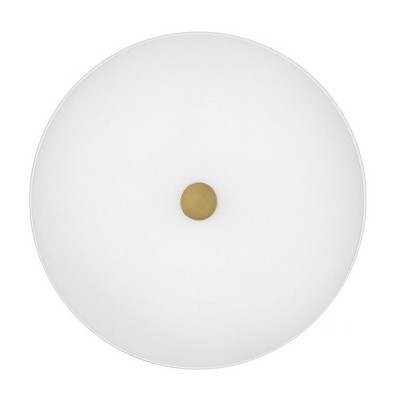 Black and Gold Etched Glass 2-Light Drum Flush Mount