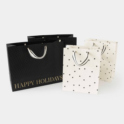 Black Gift Bag Set, Set of 4 (2 cub, 2 vogue) - Sugar Paper™