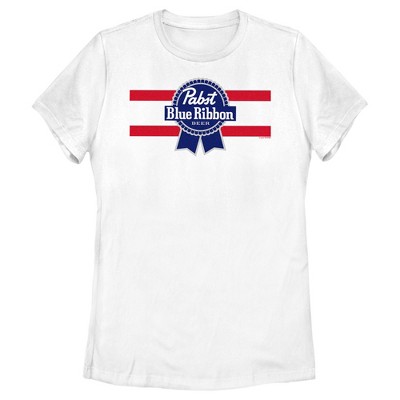Women's Pabst Red Stripe Blue Ribbon T-Shirt