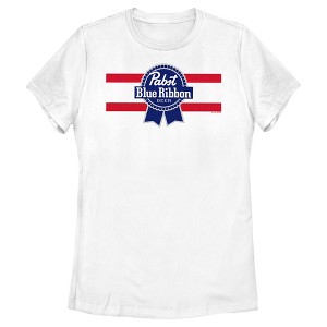 Women's Pabst Red Stripe Blue Ribbon T-Shirt - 1 of 4
