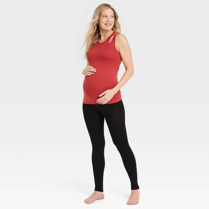 Over the Belly Maternity Fleece Lined Leggings - Isabel Maternity by Ingrid & Isabel™️ Black, 3 of 4