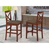 East West Furniture,X-Back stool with upholstered seat in Dark Brown finish, Set of 2 - 2 of 2